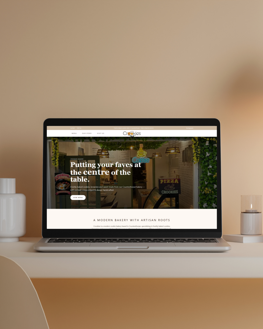 Crookies bakery website project screenshot