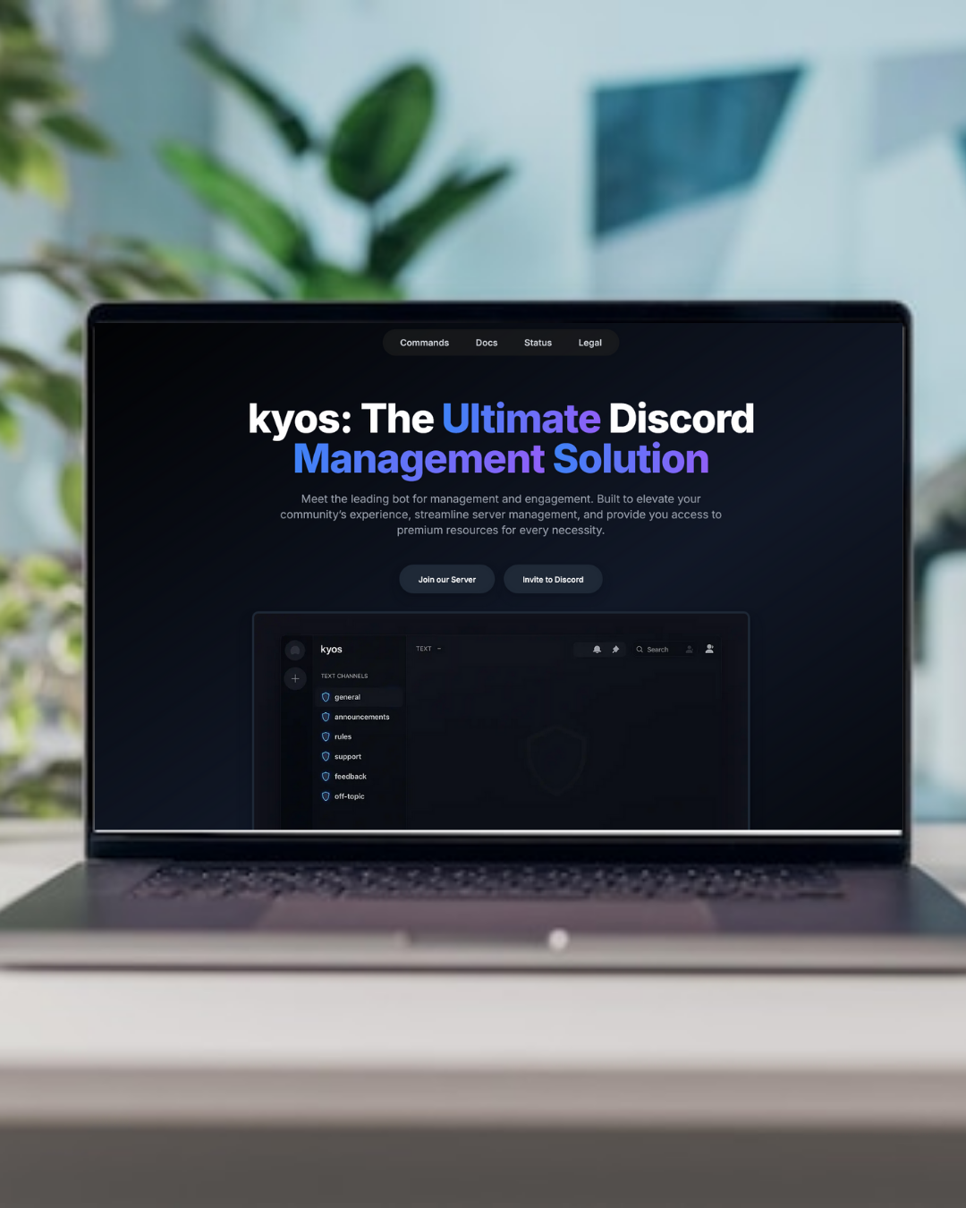 Kyos Discord bot website project screenshot